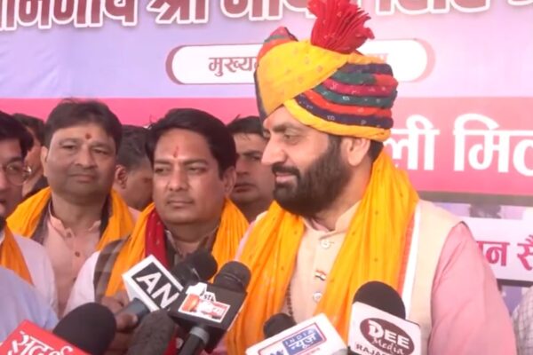 Haryana CM Nayab Singh Saini Attends Civic Felicitation and Holi Milan in Jaipur Rural, Extends Greetings on Rajasthan Divas